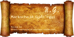 Markschejd Györgyi névjegykártya